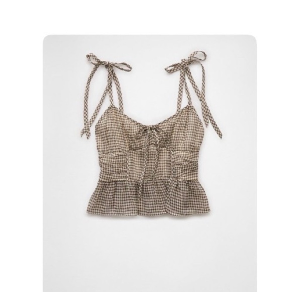 NWOT American Eagle Outfitters Brown Checkered Camisole